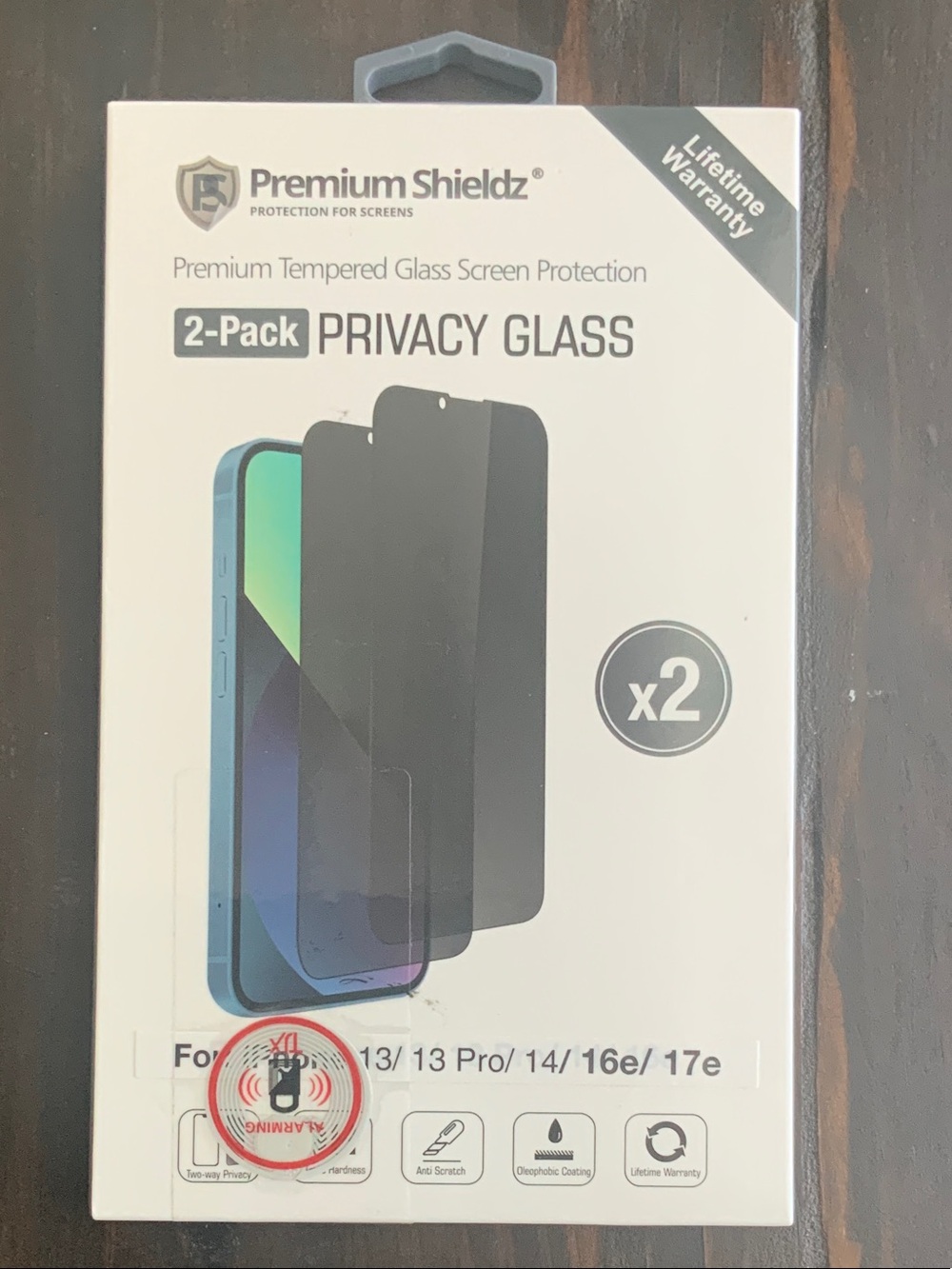 Privacy Tempered Glass Screen Protector - Black (2-Pack)